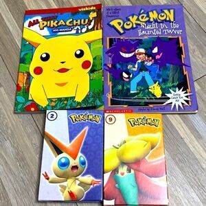 Pokemon lot books and trading cards vintage books and McDonald’s Pokémon toys